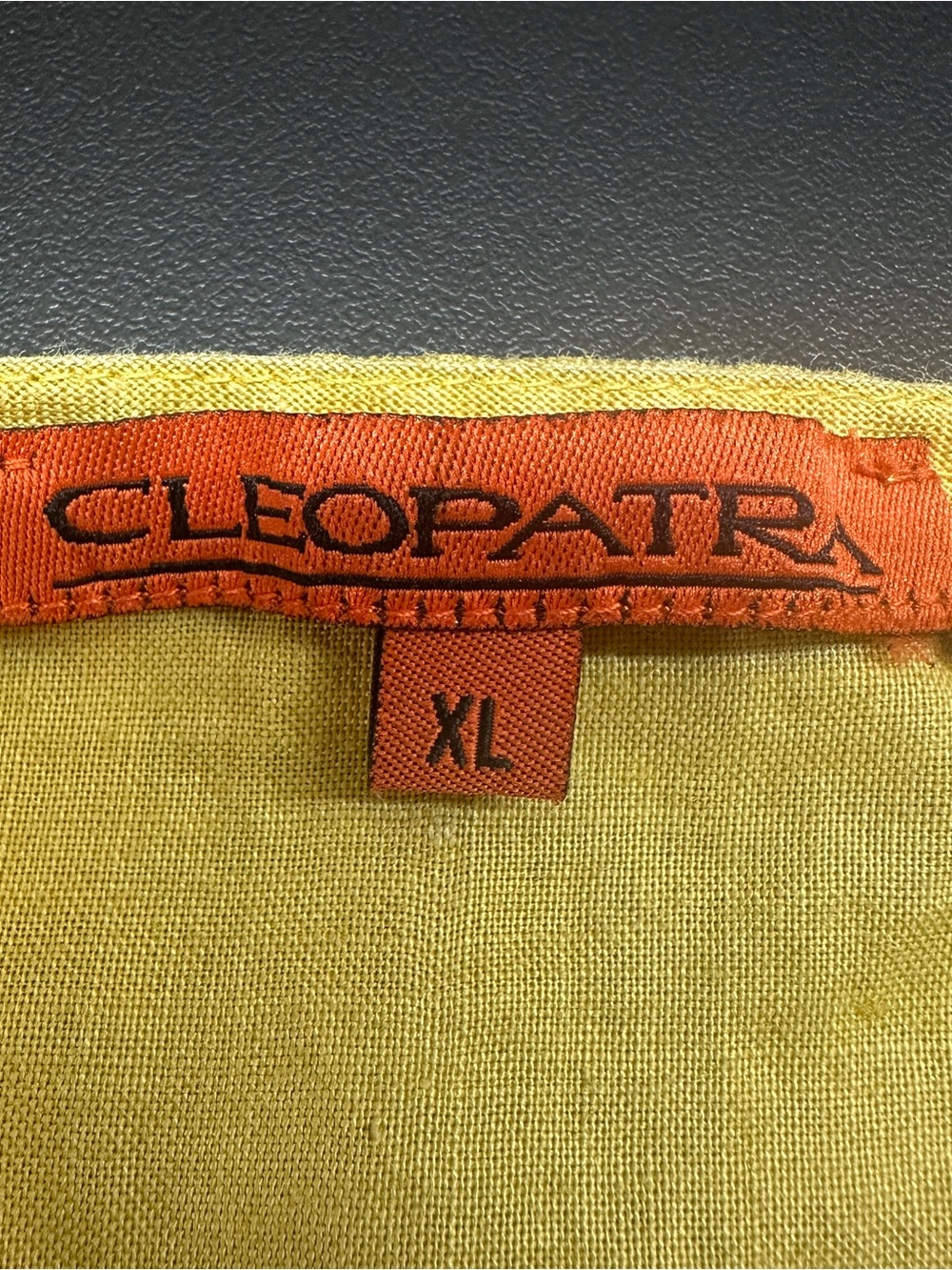Cleopatra Linen Sleeveless Blouse Button Front XL Yellow Lagenlook Boho Festival - Picture 8 of 13